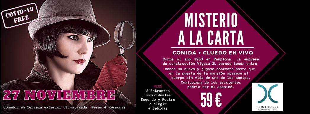 Misterio a la Carta: Comida con juego de Cluedo en vivo