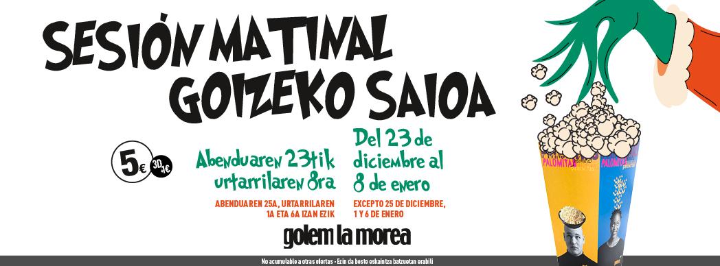 Sesiones Matinales de Cine en Golem La Morea estas navidades